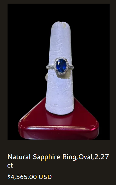 Natural Sapphire Ring, Oval