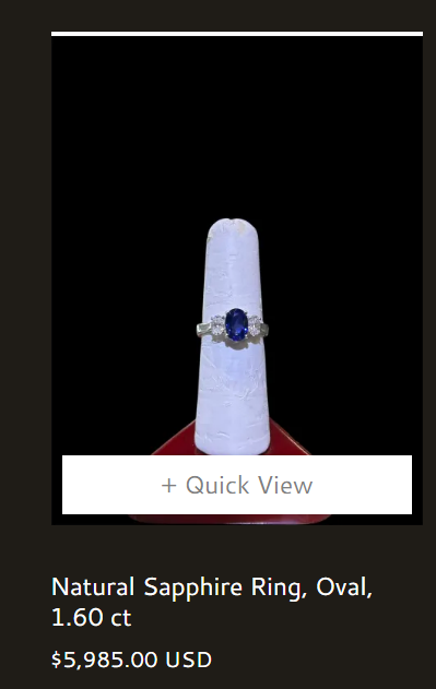 Natural Sapphire Ring, Oval
