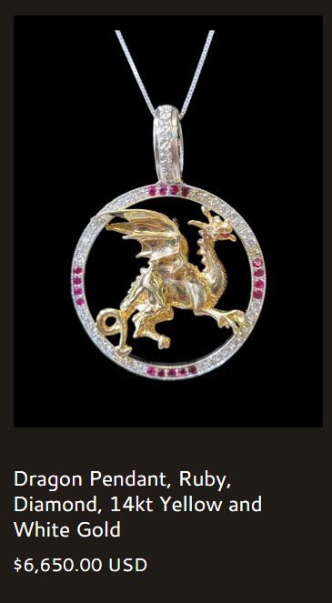 Dragon Pendant, Ruby & Diamond