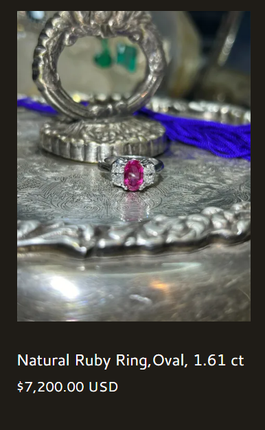 Natural Ruby Ring, Oval
