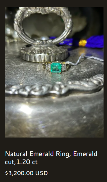 Natural Emerald Ring, Emerald Cut