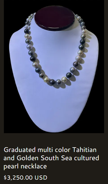 Graduated Multi Color Tahitian and Golden South Sea Cultured Pearl Necklace